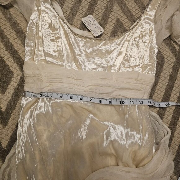 Peter Langner Velvet Champagne Wedding Dress NWT 46/10 - Picture 6 of 8